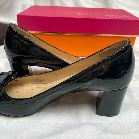 Patent Leather Kate Spade Dijon Pumps w Leather Bow - Picture 6 of 15